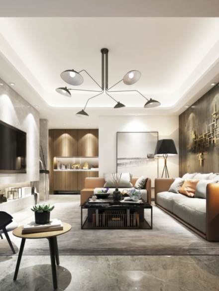 3d render of living room